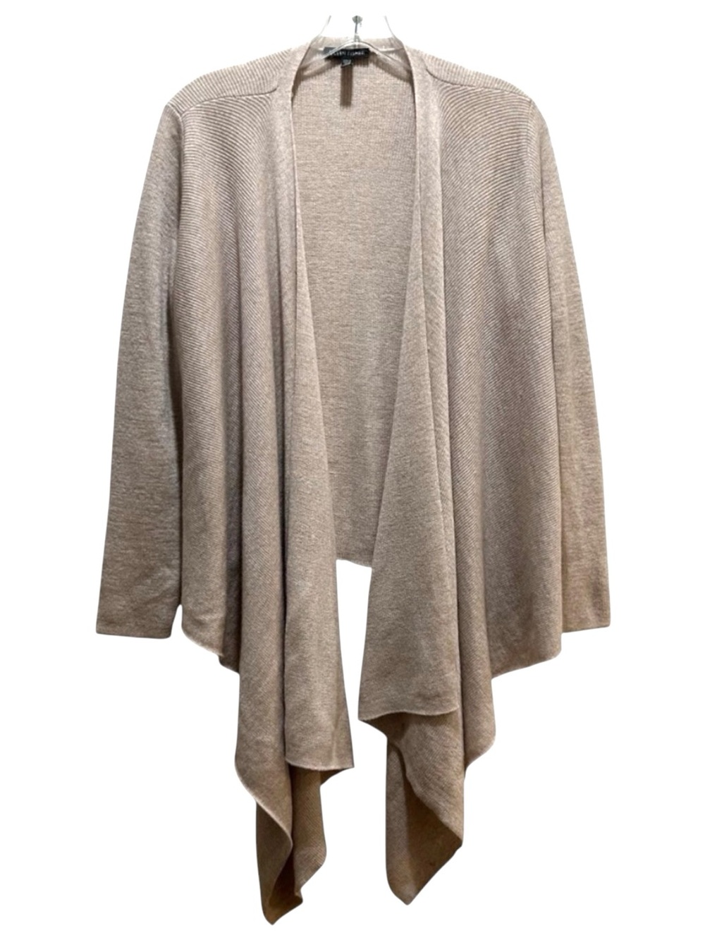 Eileen Fisher Tan Wool Open Cardigan Handkerchief Hem Few Flaws - Extra Small